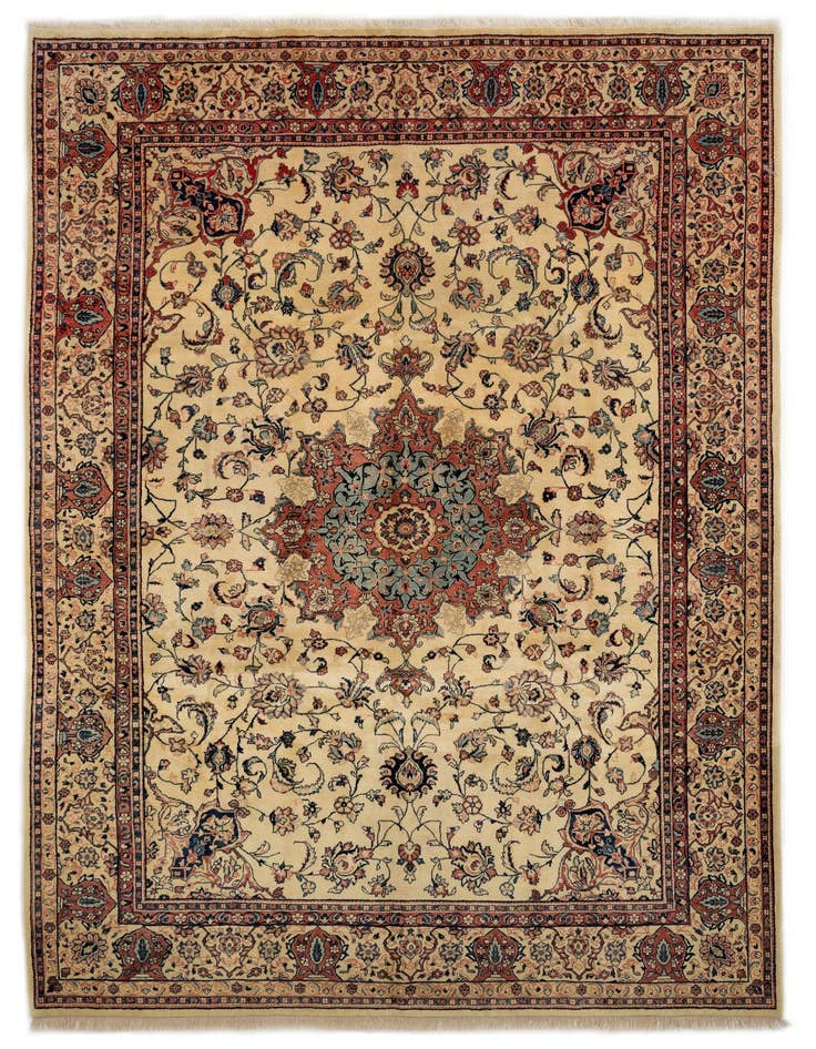 Detail image of 8' 11 x 12' 5 Hand Knotted Kashan Persian Wool Rug