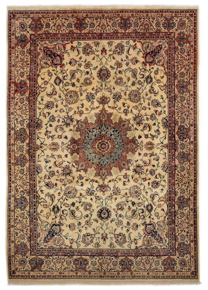 Detail image of 8' 11 x 12' 5 Hand Knotted Kashan Persian Wool Rug