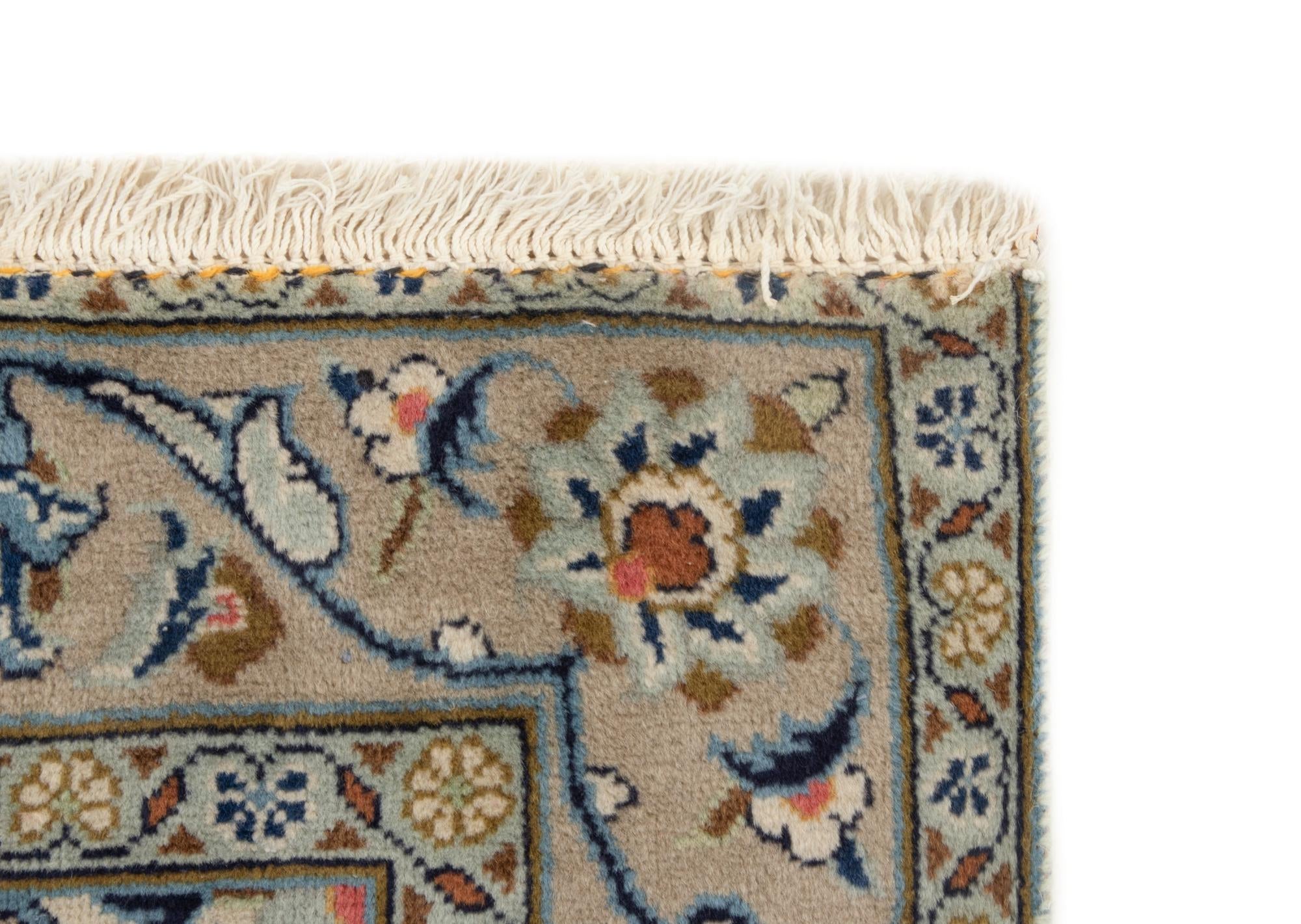 3' 3 x 4' 11 Hand Knotted Kashan Persian Wool Rug