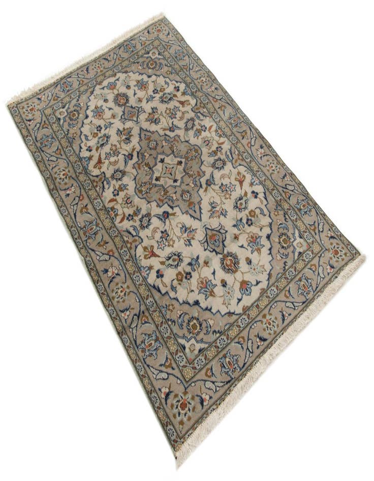 Detail image of 3' 3 x 4' 11 Hand Knotted Kashan Persian Wool Rug