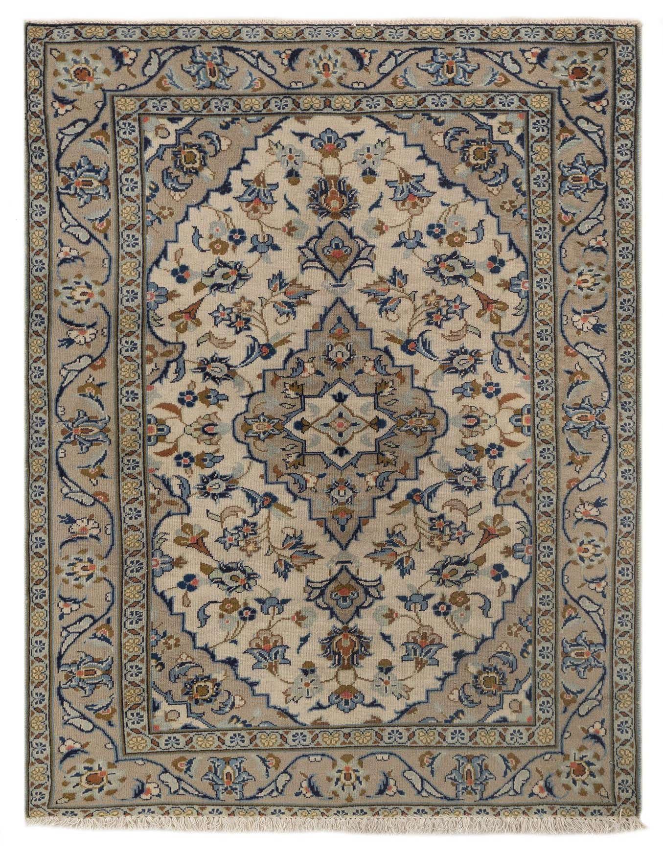 3' 3 x 4' 11 Hand Knotted Kashan Persian Wool Rug