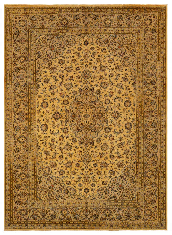7' 10 x 11' Hand Knotted Kashan Persian Wool Rug