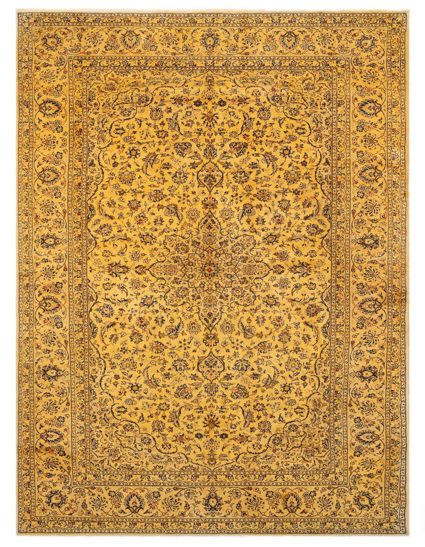 7' 10 x 11' 11 Hand Knotted Kashan Persian Wool Rug