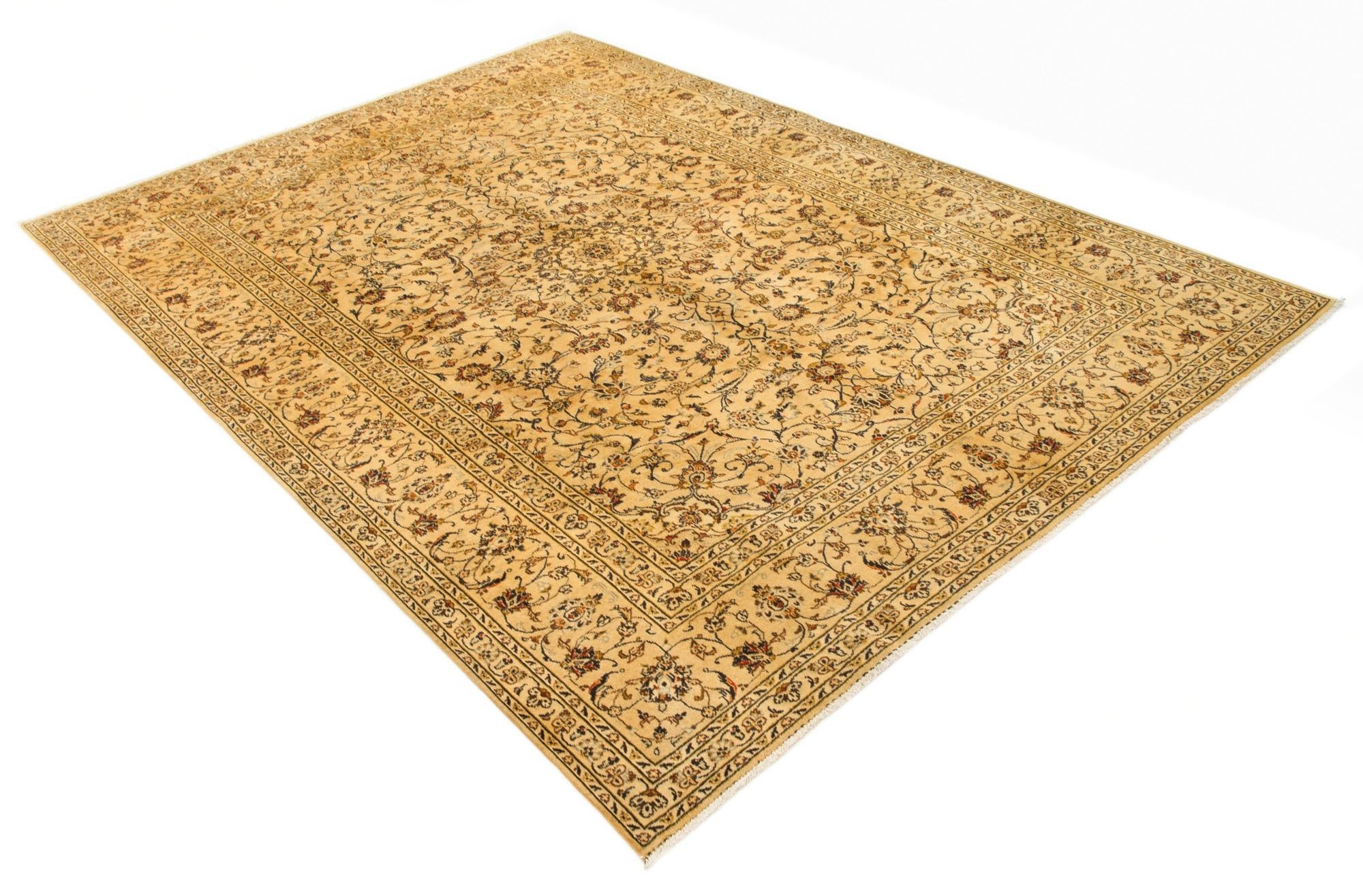 8' x 11' 2 Hand Knotted Kashan Persian Wool Rug