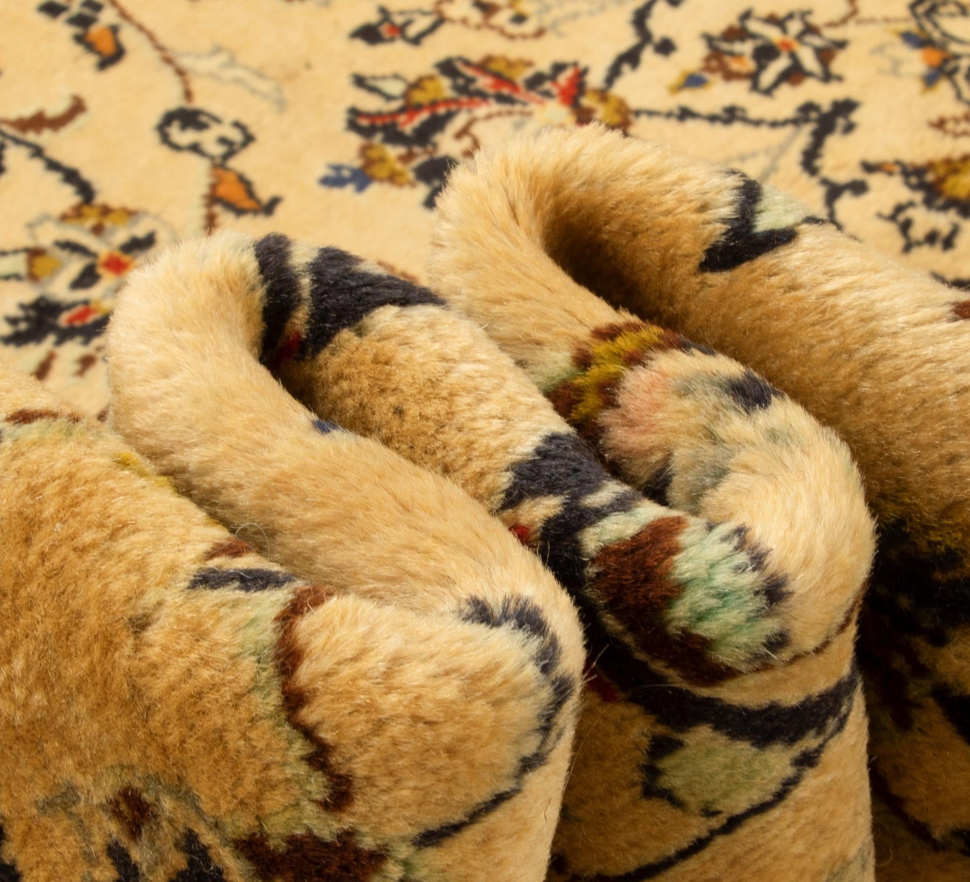 8' x 11' 2 Hand Knotted Kashan Persian Wool Rug