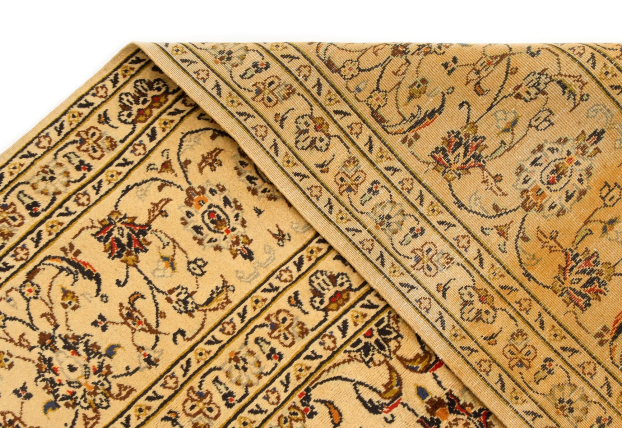 8' x 11' 2 Hand Knotted Kashan Persian Wool Rug