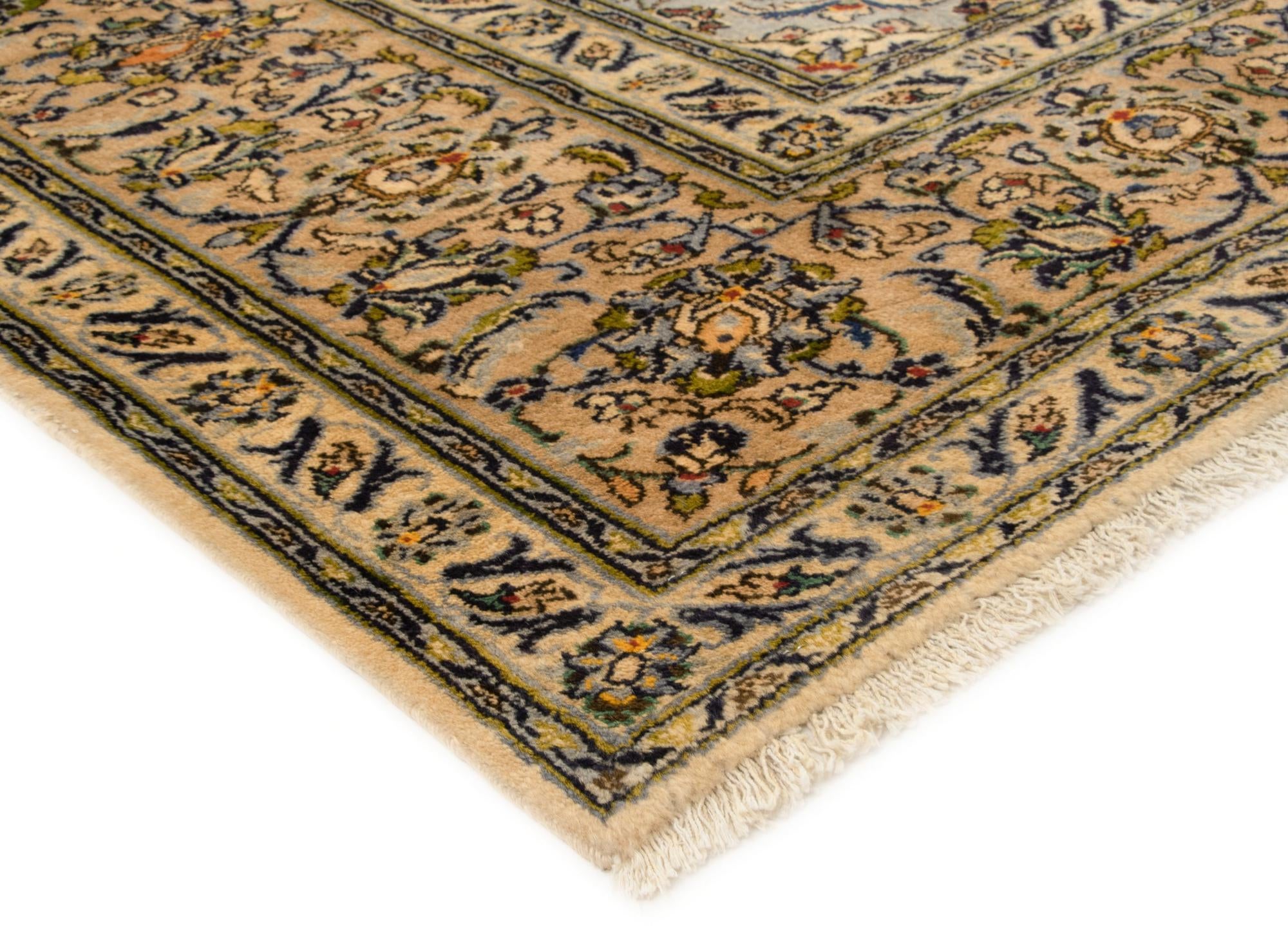 8' x 11' 7 Hand Knotted Kashan Persian Wool Rug