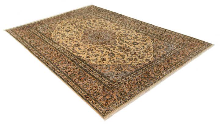 8' x 11' 7 Hand Knotted Kashan Persian Wool Rug