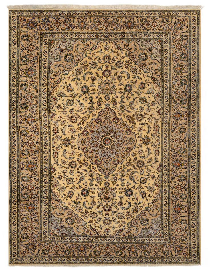 Detail image of 8' x 11' 7 Hand Knotted Kashan Persian Wool Rug