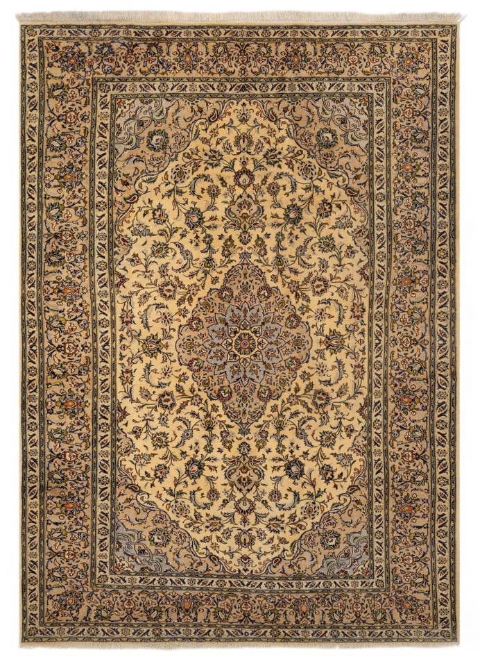 Detail image of 8' x 11' 7 Hand Knotted Kashan Persian Wool Rug