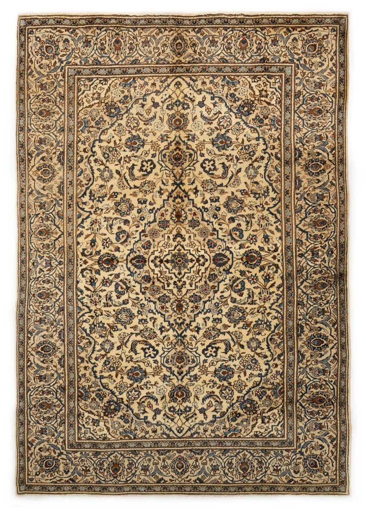 7' 11 x 11' 8 Hand Knotted Kashan Persian Wool Rug