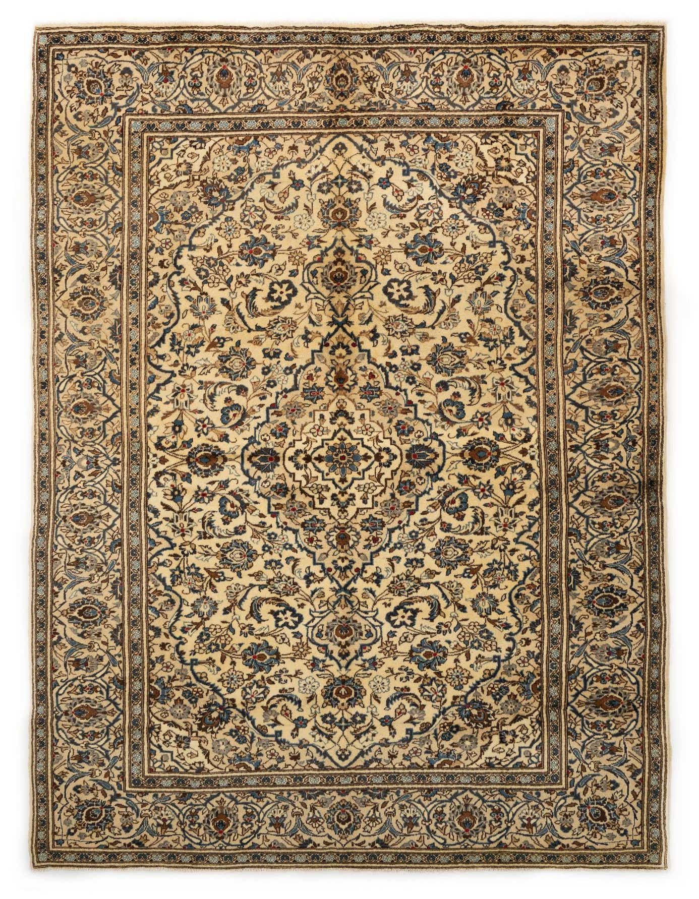 7' 11 x 11' 8 Hand Knotted Kashan Persian Wool Rug
