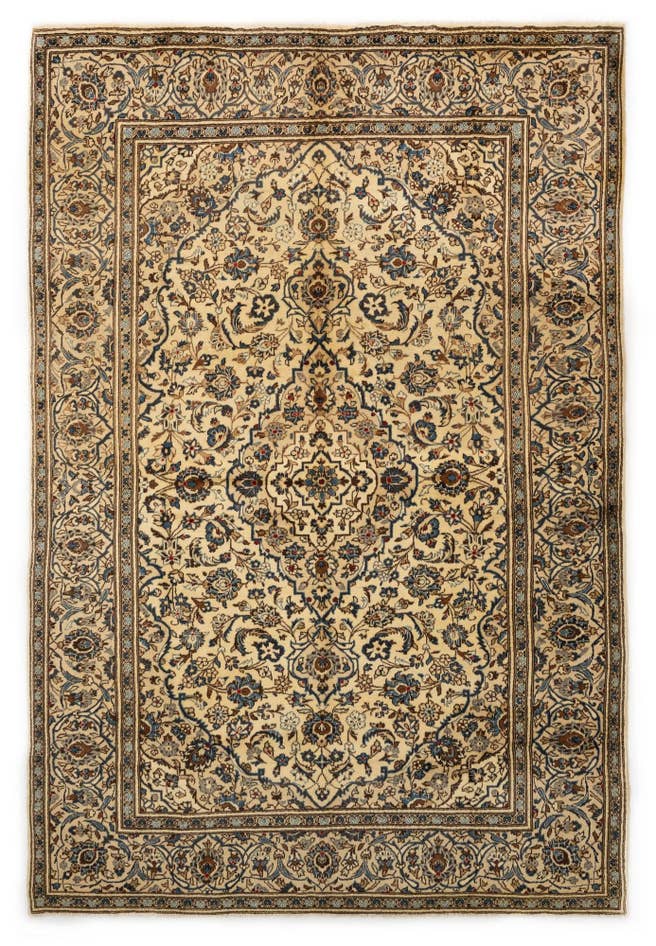 Detail image of 7' 11 x 11' 8 Hand Knotted Kashan Persian Wool Rug