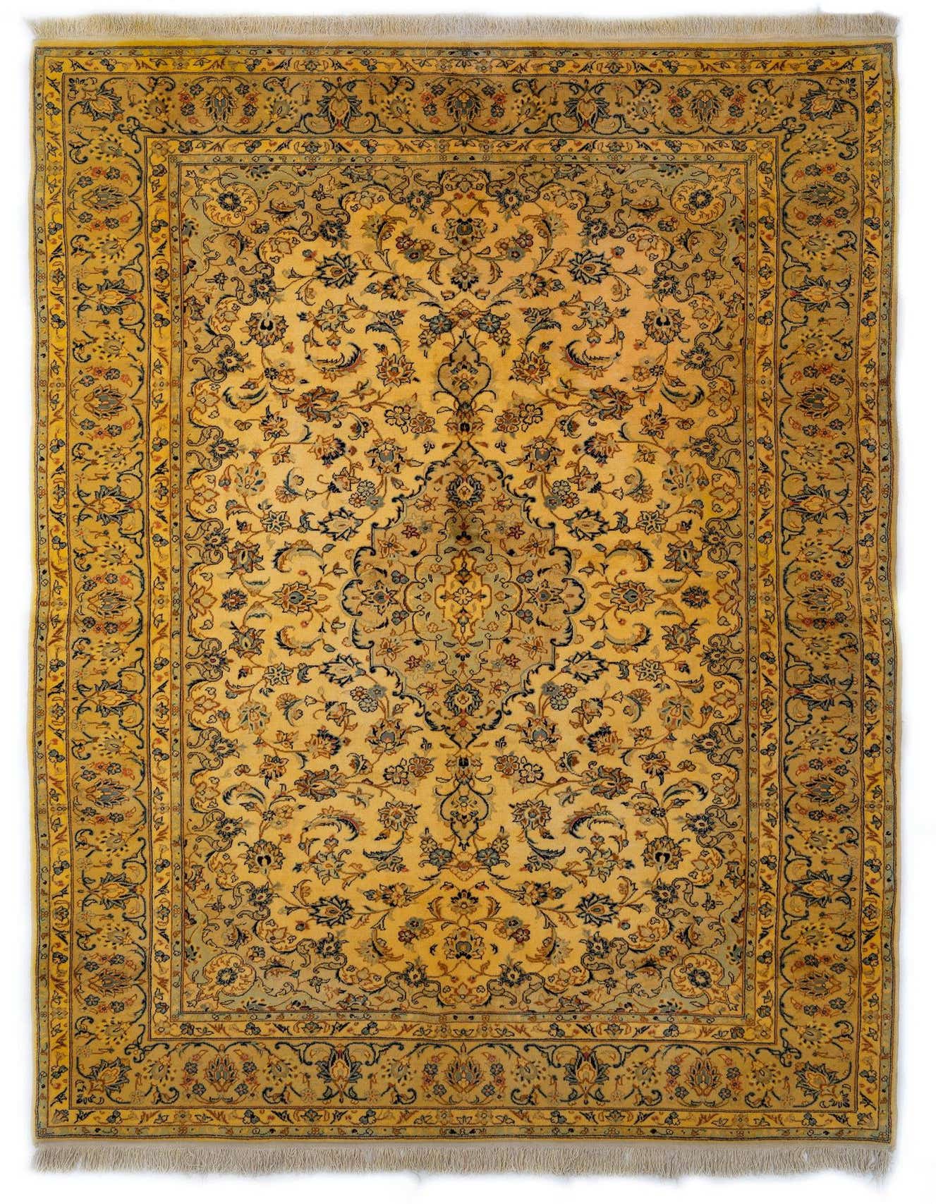 8' 2 x 11' 8 Hand Knotted Kashan Persian Wool Rug