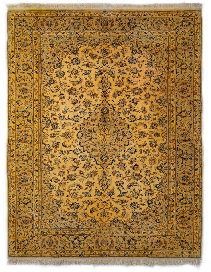Detail image of 8' 2 x 11' 8 Hand Knotted Kashan Persian Wool Rug