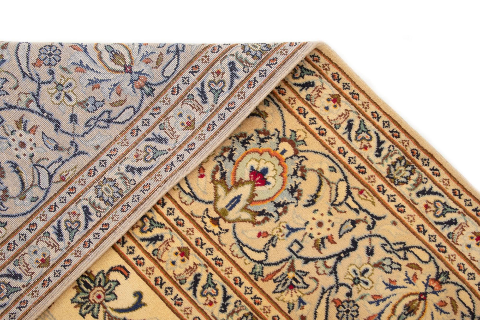 9' 9 x 13' 1 Hand Knotted Kashan Persian Wool Rug