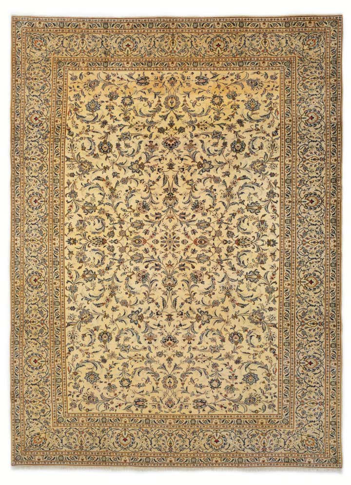 9' 9 x 13' 1 Hand Knotted Kashan Persian Wool Rug