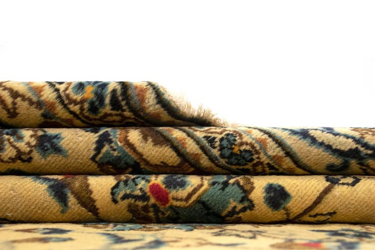 Detail image of 8' x 10' 3 Hand Knotted Kashan Persian Wool Rug