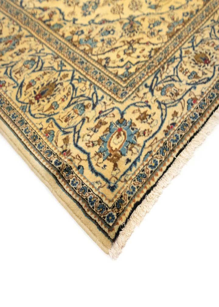 8' x 10' 3 Hand Knotted Kashan Persian Wool Rug