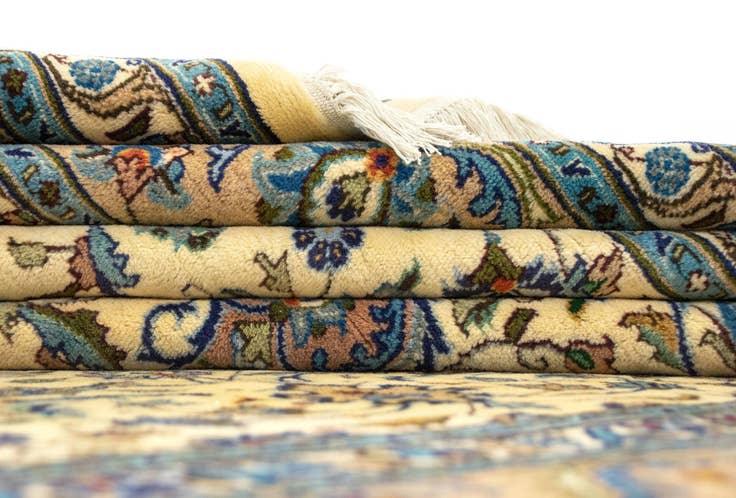 Detail image of 9' 9 x 13' 3 Hand Knotted Kashan Persian Wool Rug