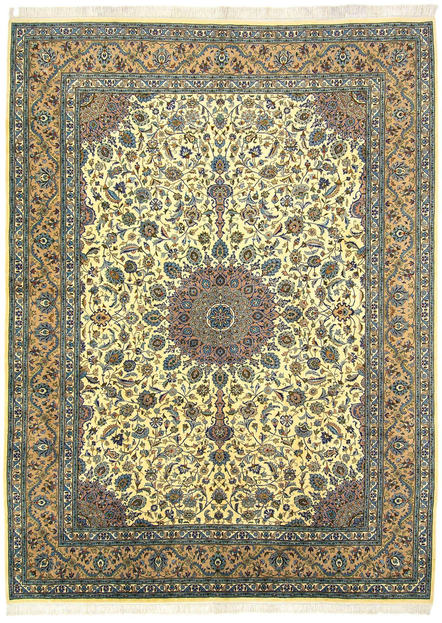 9' 9 x 13' 3 Hand Knotted Kashan Persian Wool Rug