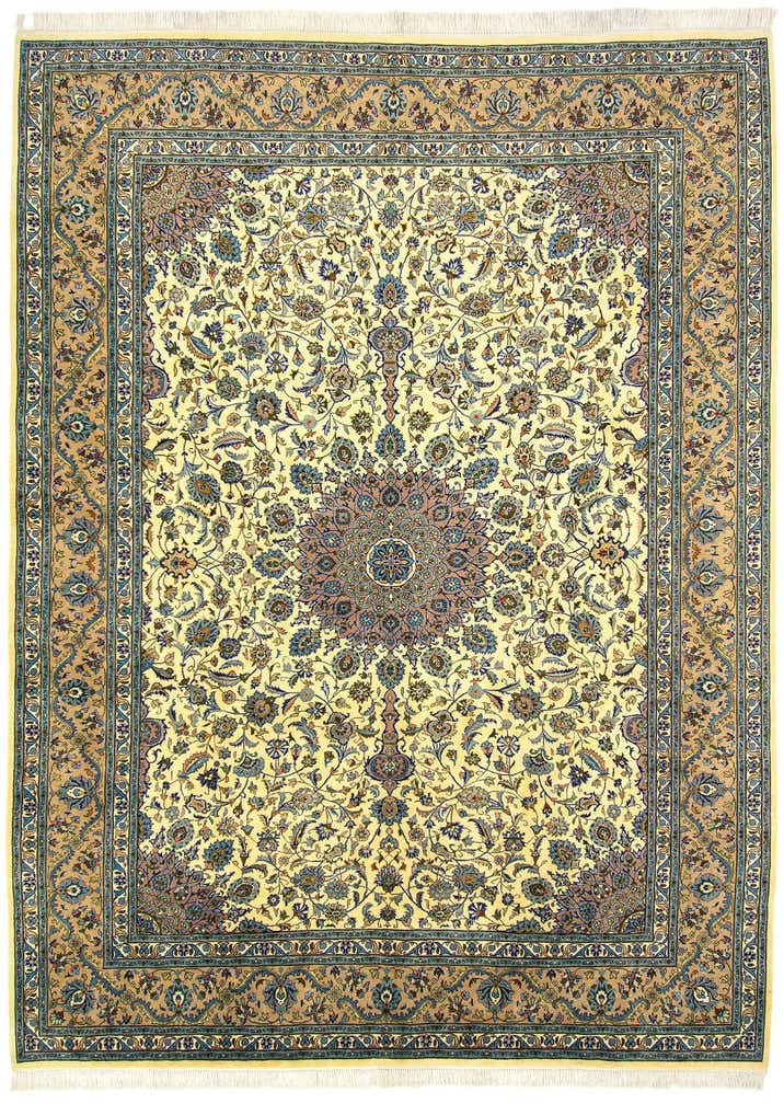 9' 9 x 13' 3 Hand Knotted Kashan Persian Wool Rug