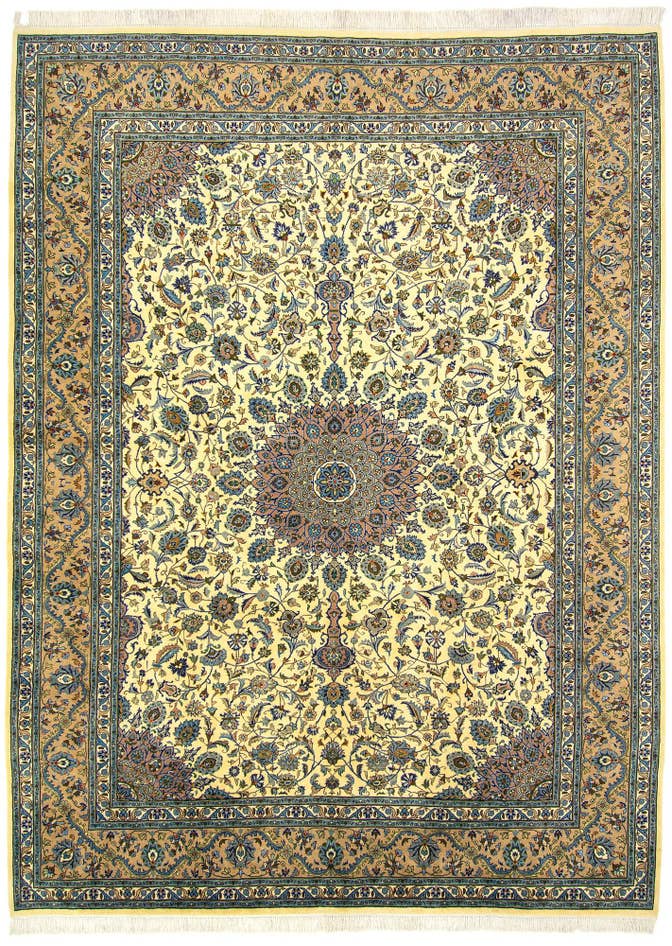 Detail image of 9' 9 x 13' 3 Hand Knotted Kashan Persian Wool Rug
