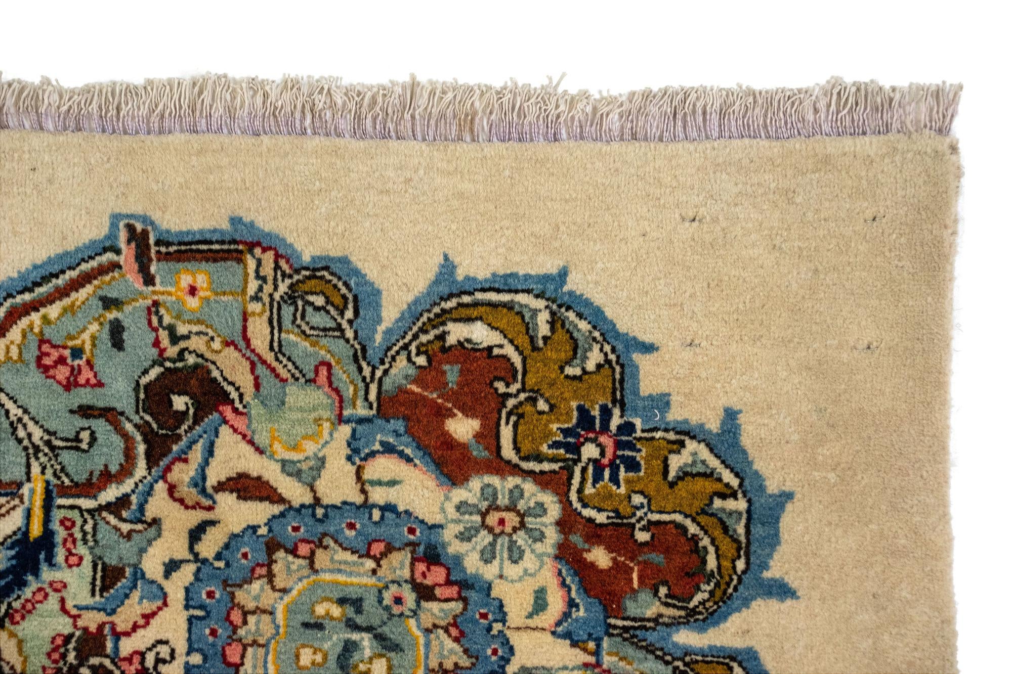 10' 8 x 13' 7 Hand Knotted Kashan Persian Wool Rug