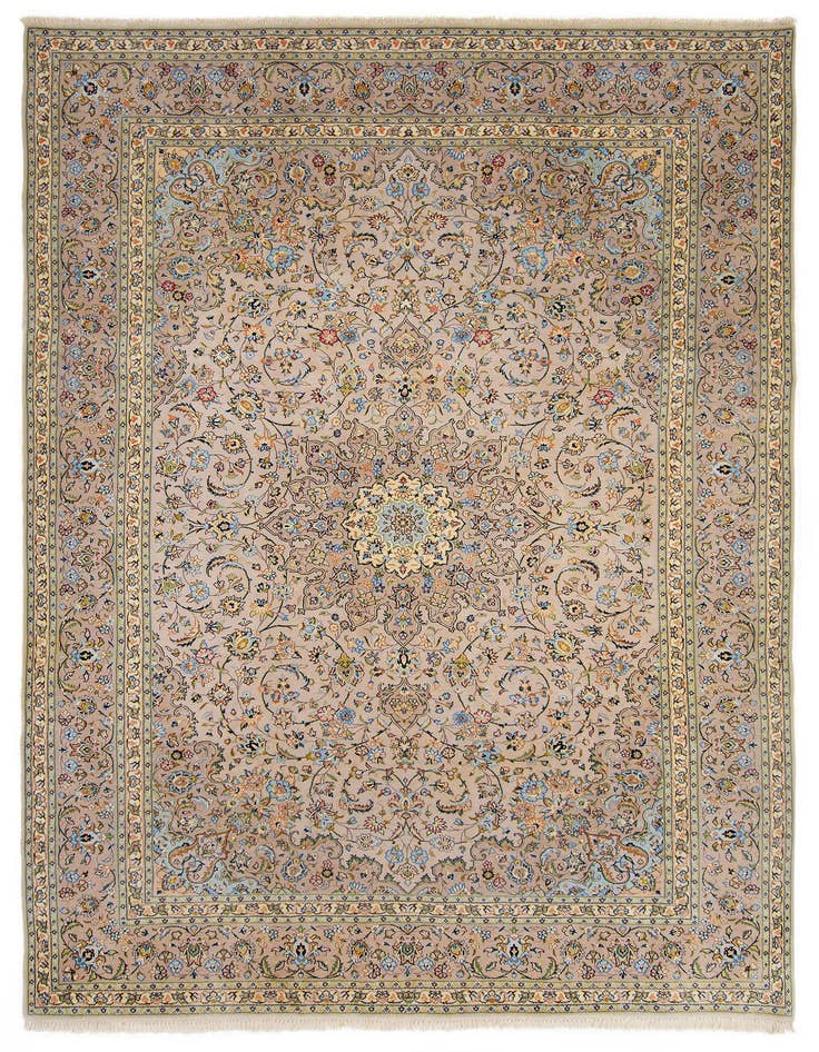 Detail image of 8' 2 x 11' 5 Hand Knotted Kashan Persian Wool Rug