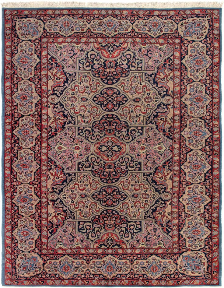 Detail image of 4' 5 x 6' 6 Hand Knotted Kashan Persian Rug