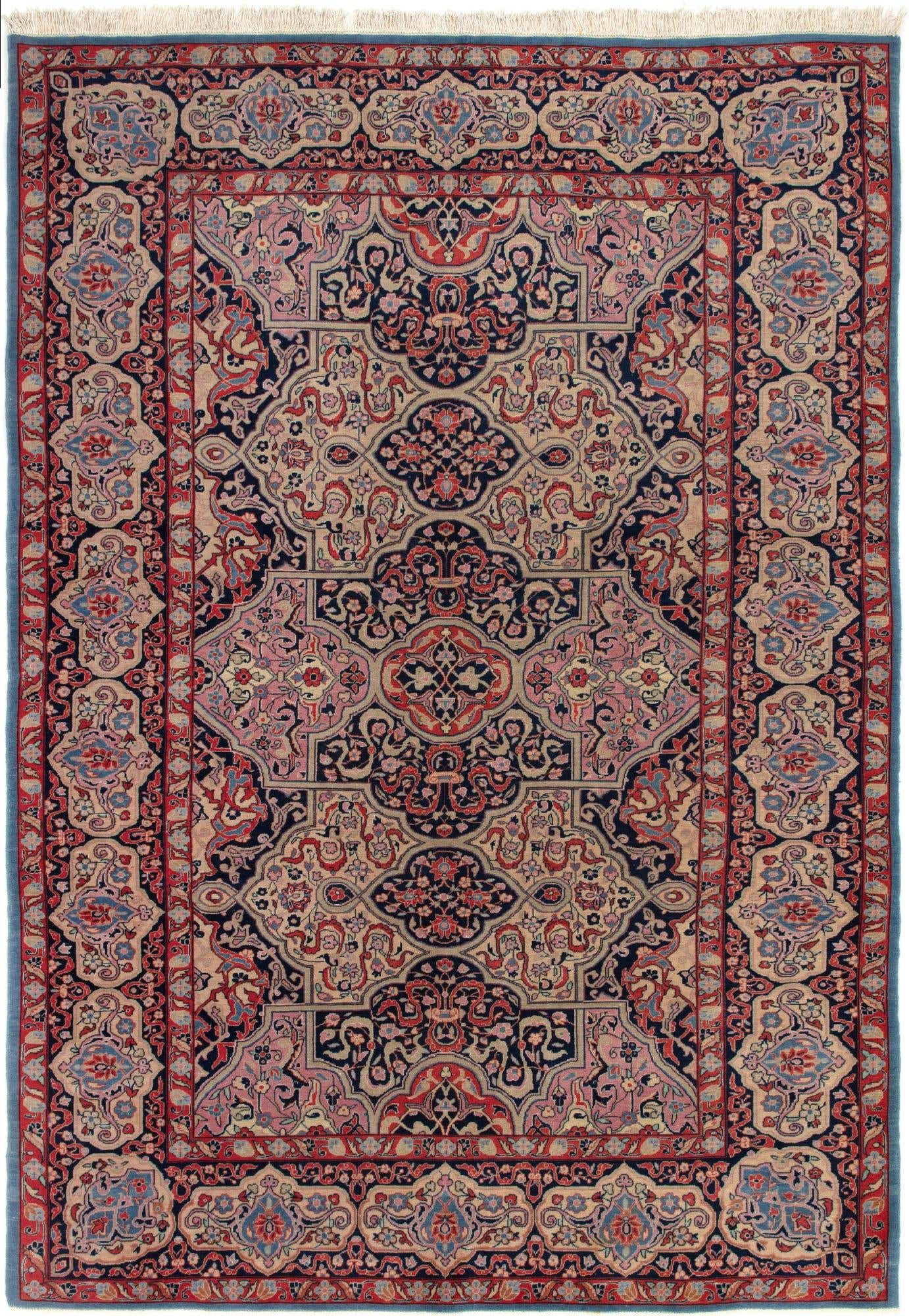 4' 5 x 6' 6 Hand Knotted Kashan Persian Rug
