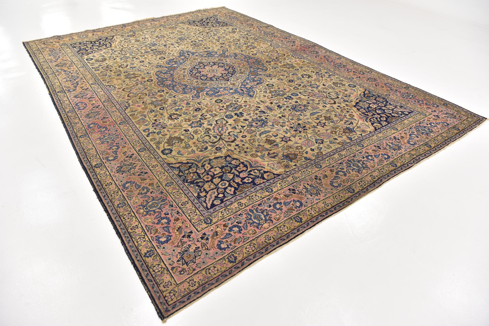 8' 2 x 11' 8 Hand Knotted Kashan Persian Wool Rug