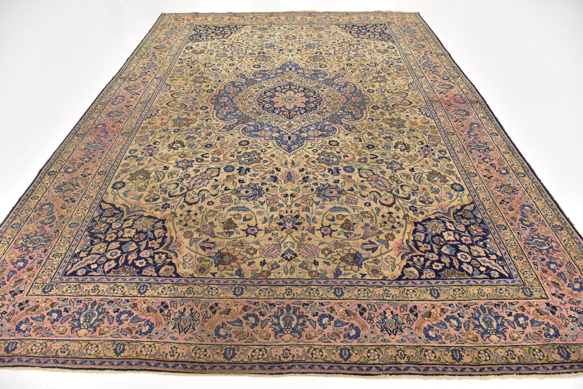 8' 2 x 11' 8 Hand Knotted Kashan Persian Wool Rug