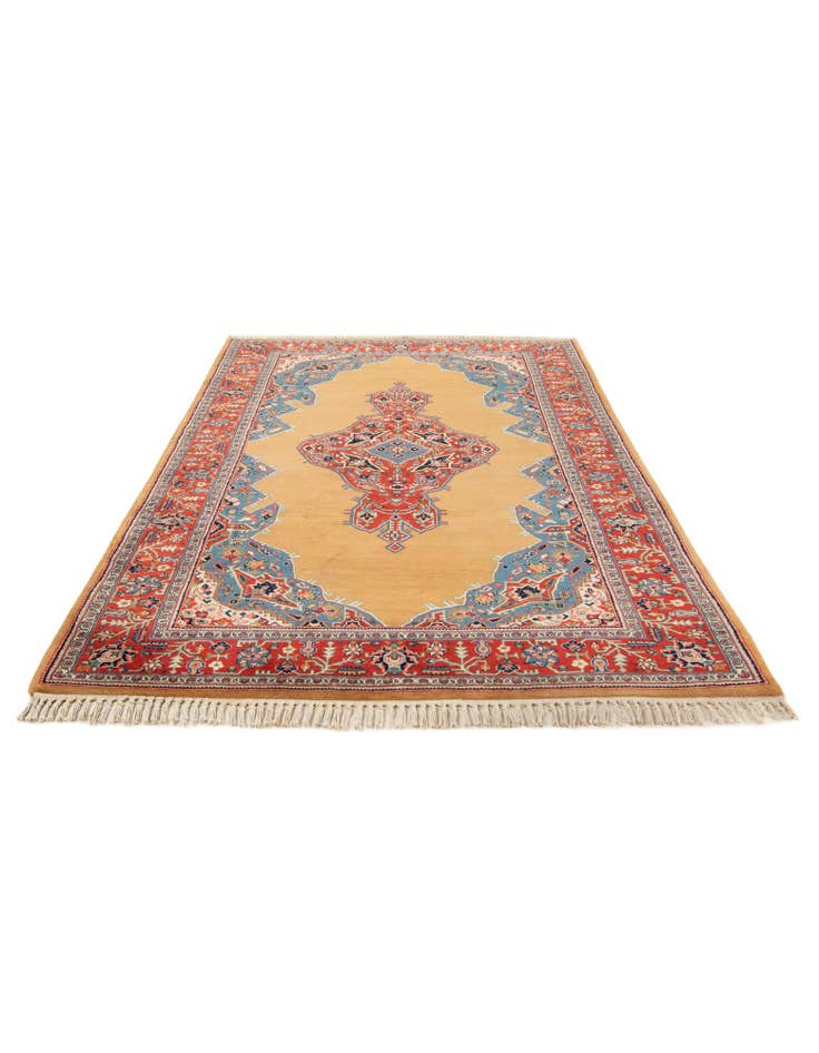 Detail image of 4' 3 x 6' 9 Hand Knotted Kashan Oriental Wool Rug