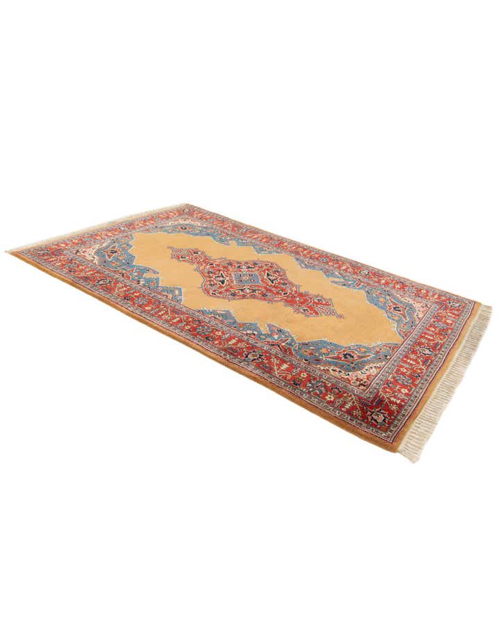 4' 3 x 6' 9 Hand Knotted Kashan Oriental Wool Rug