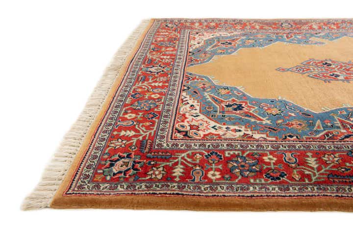 4' 3 x 6' 9 Hand Knotted Kashan Oriental Wool Rug