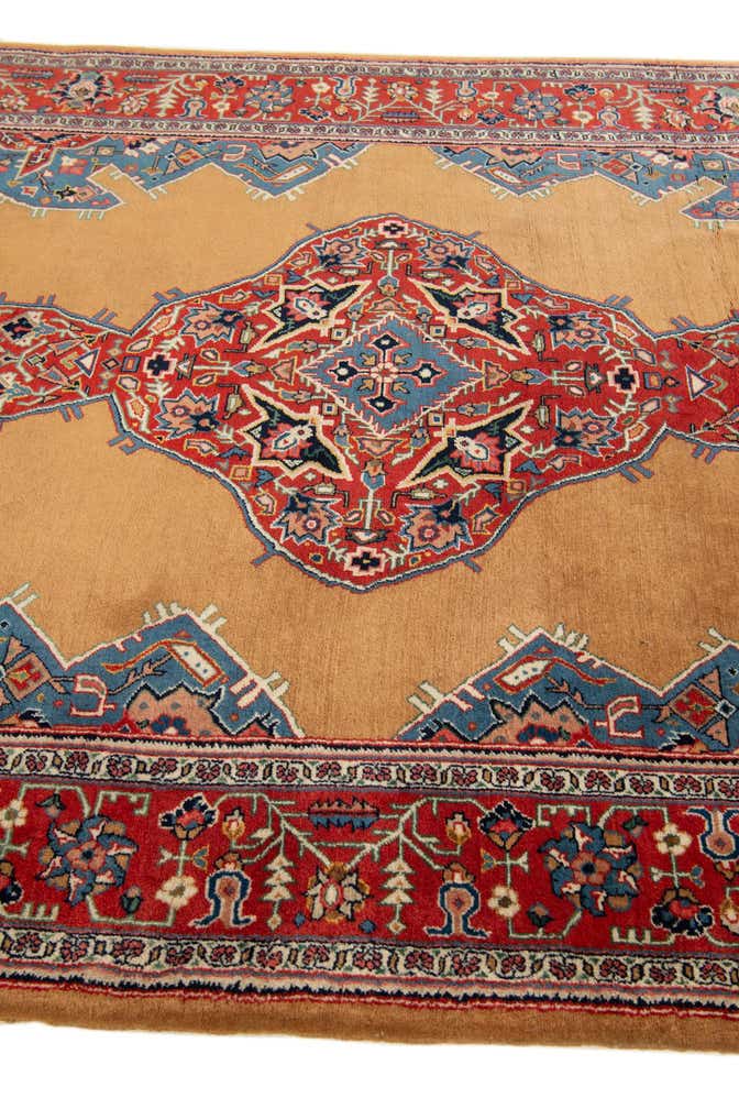 4' 3 x 6' 9 Hand Knotted Kashan Oriental Wool Rug