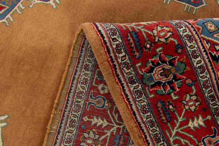 4' 3 x 6' 9 Hand Knotted Kashan Oriental Wool Rug
