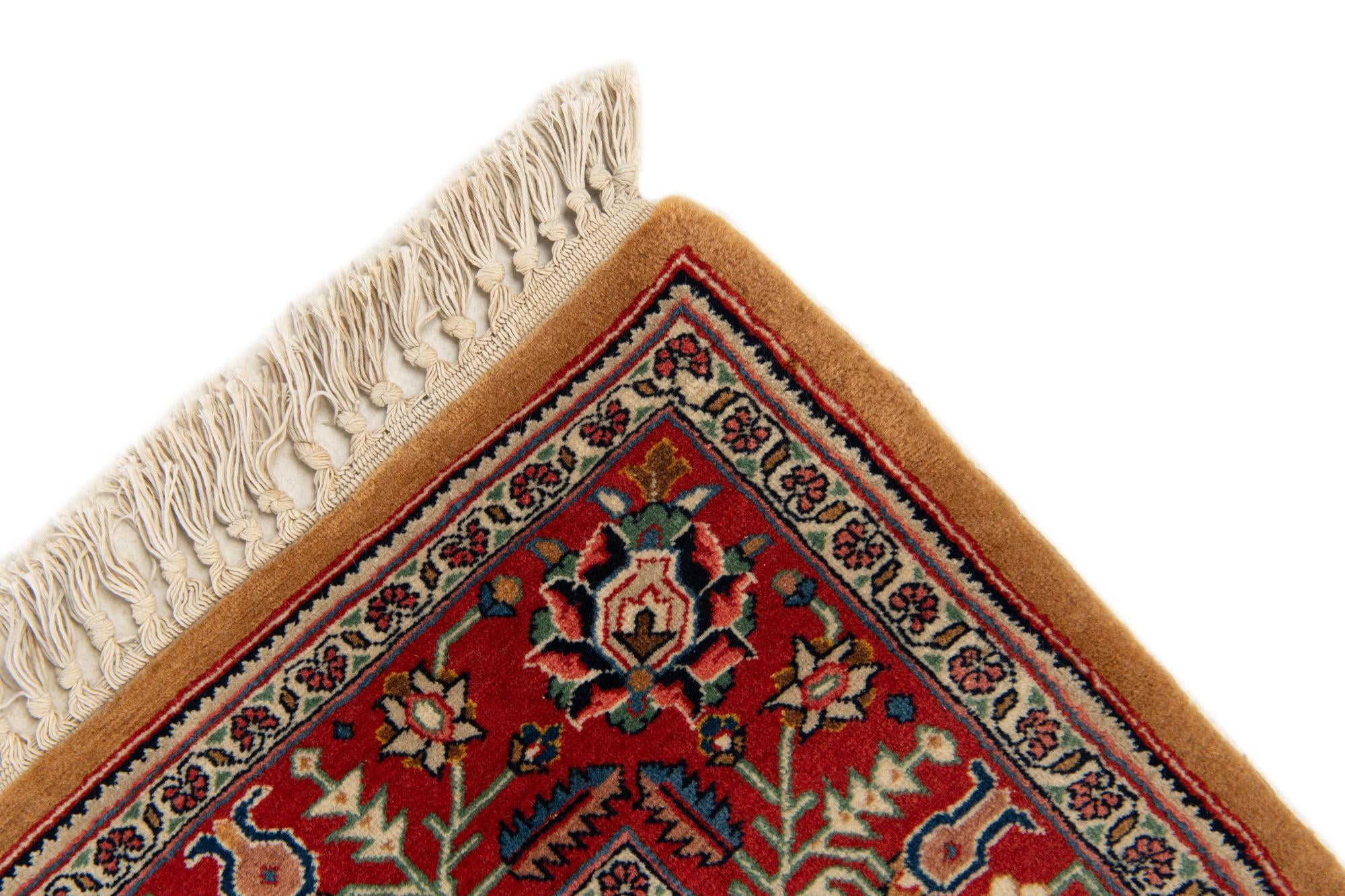4' 3 x 6' 9 Hand Knotted Kashan Oriental Wool Rug