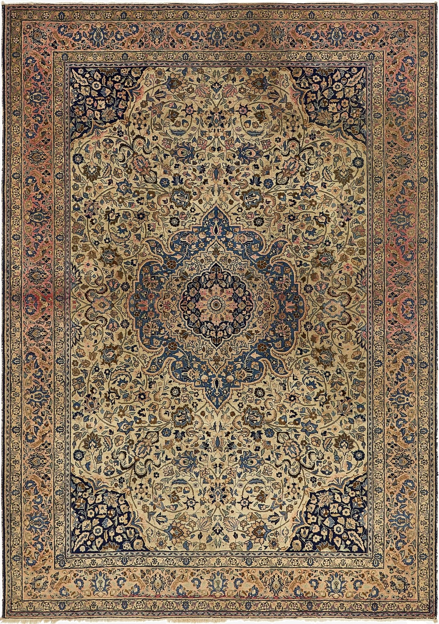 8' 2 x 11' 8  Hand Knotted Kashan Persian Wool Rug