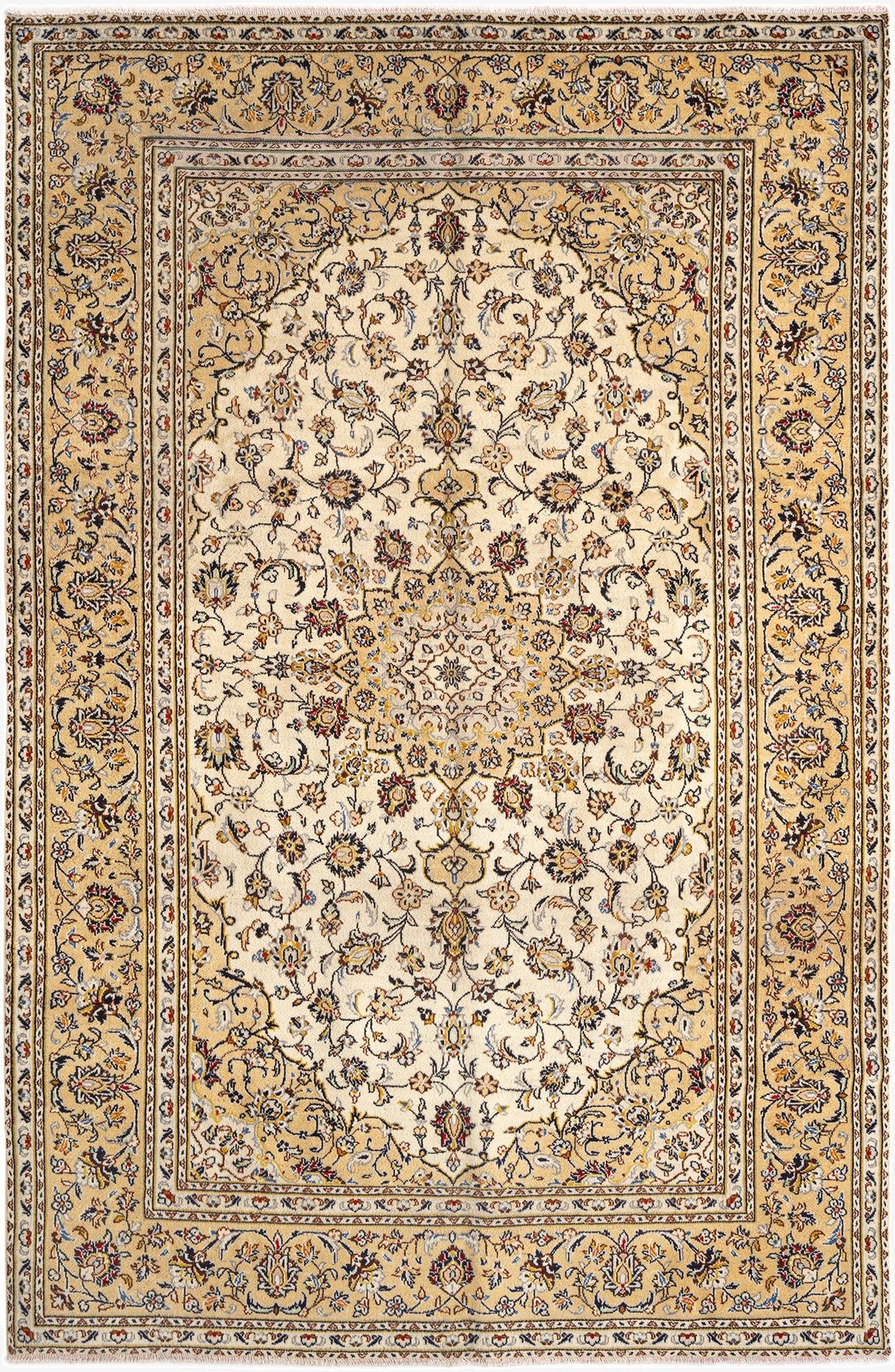 6' 4 x 9' 11 Kashan Wool Rug