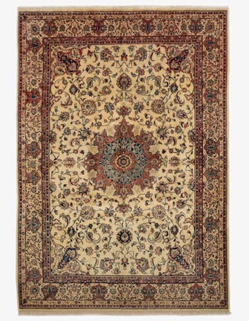 8' 11 x 12' 5 Hand Knotted Kashan Persian Wool Rug