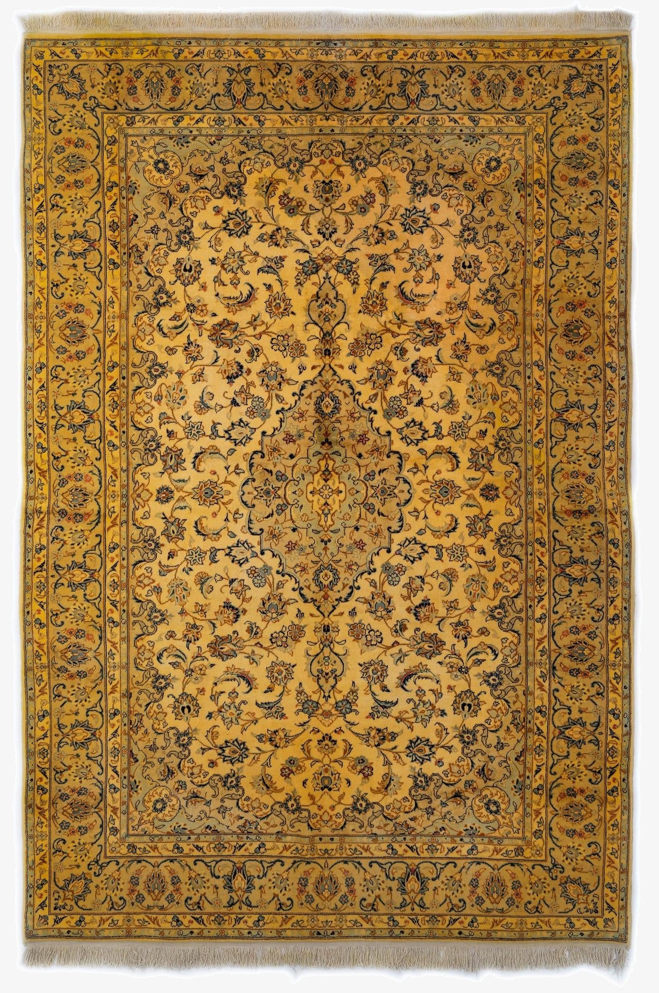 8' 2 x 11' 8  Hand Knotted Kashan Persian Wool Rug