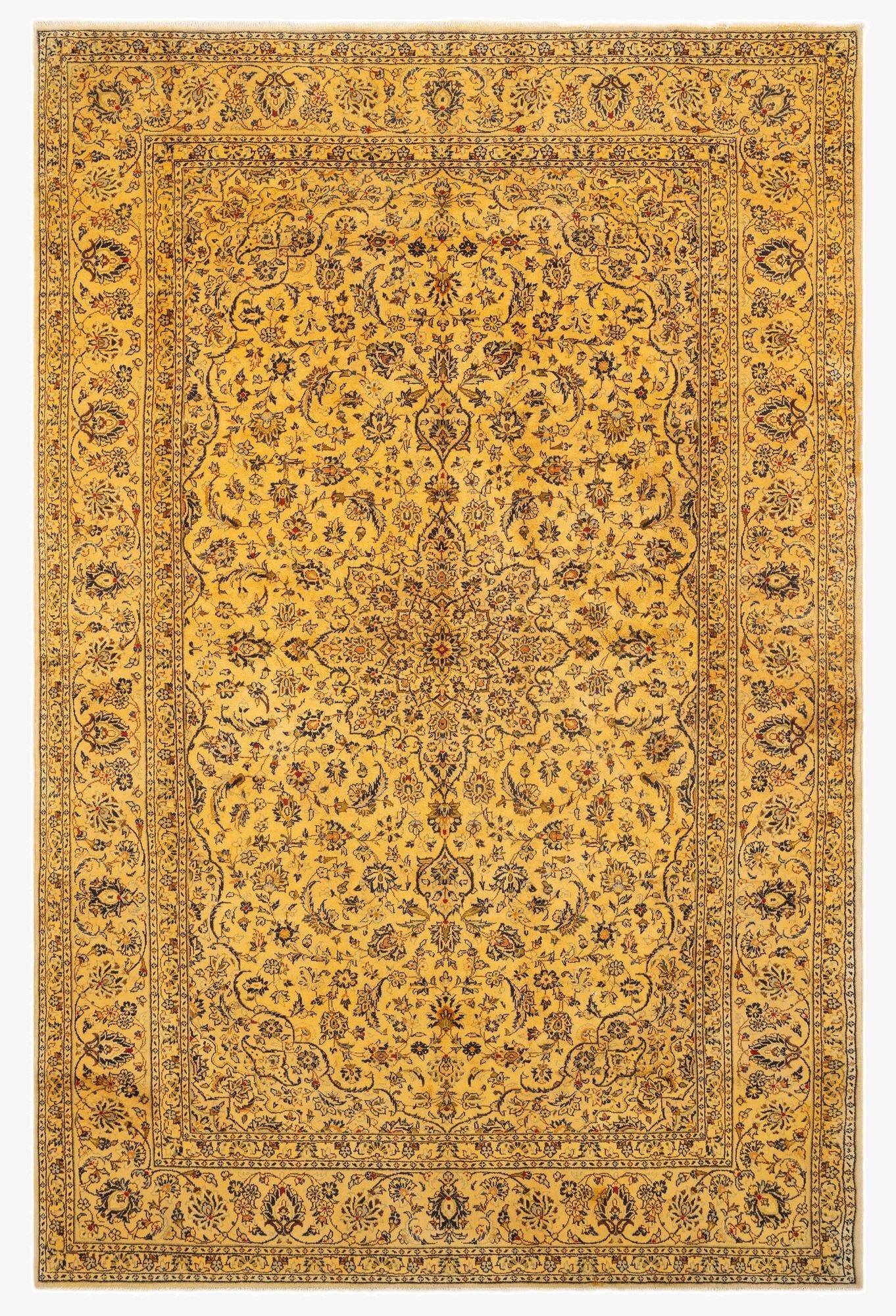 7' 10 x 11' 11  Hand Knotted Kashan Persian Wool Rug