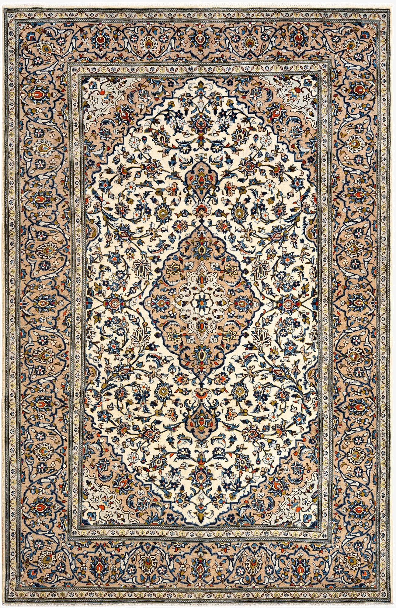 6' 8 x 10' Kashan Wool Rug