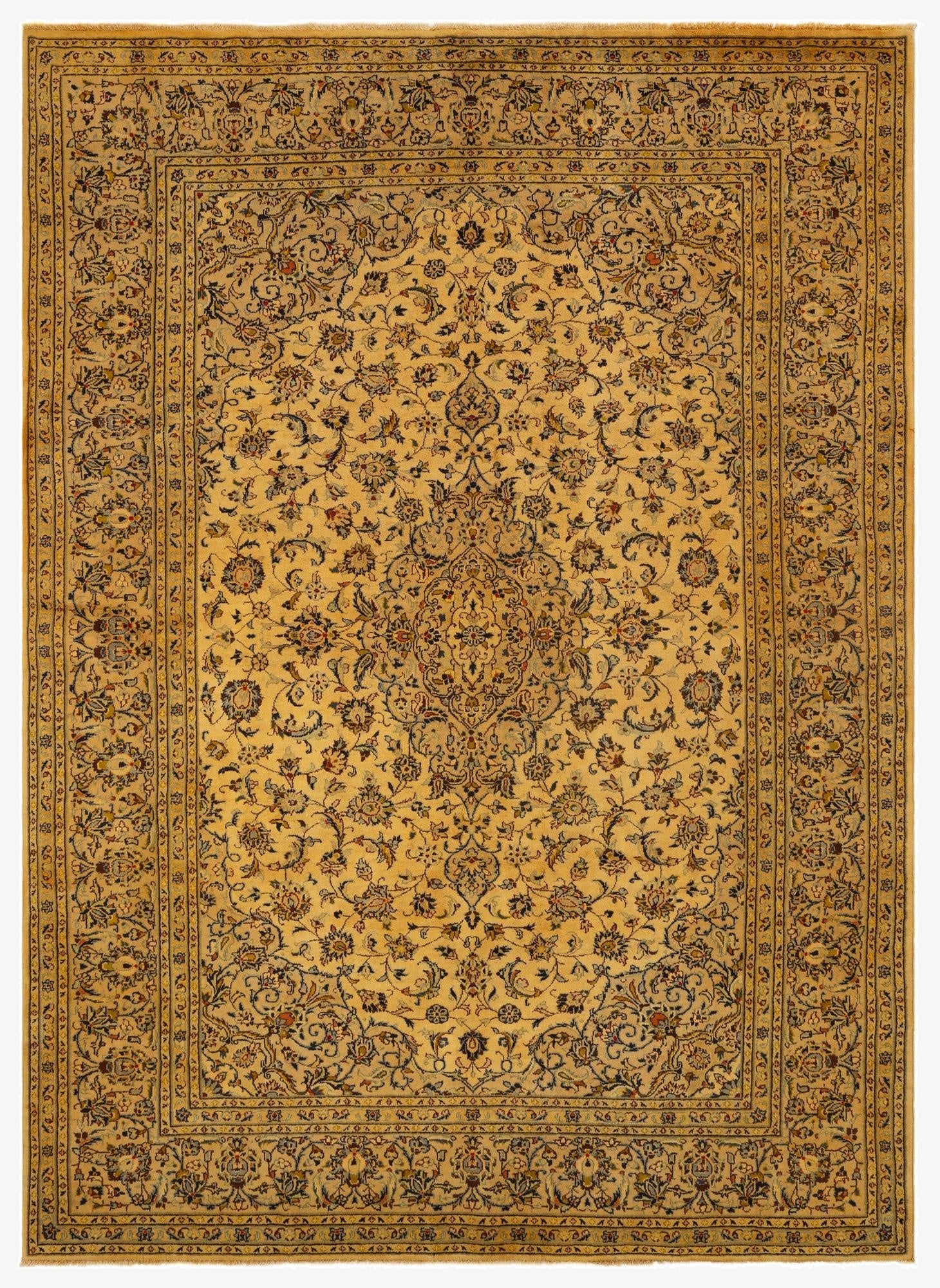 7' 10 x 11'  Hand Knotted Kashan Persian Wool Rug