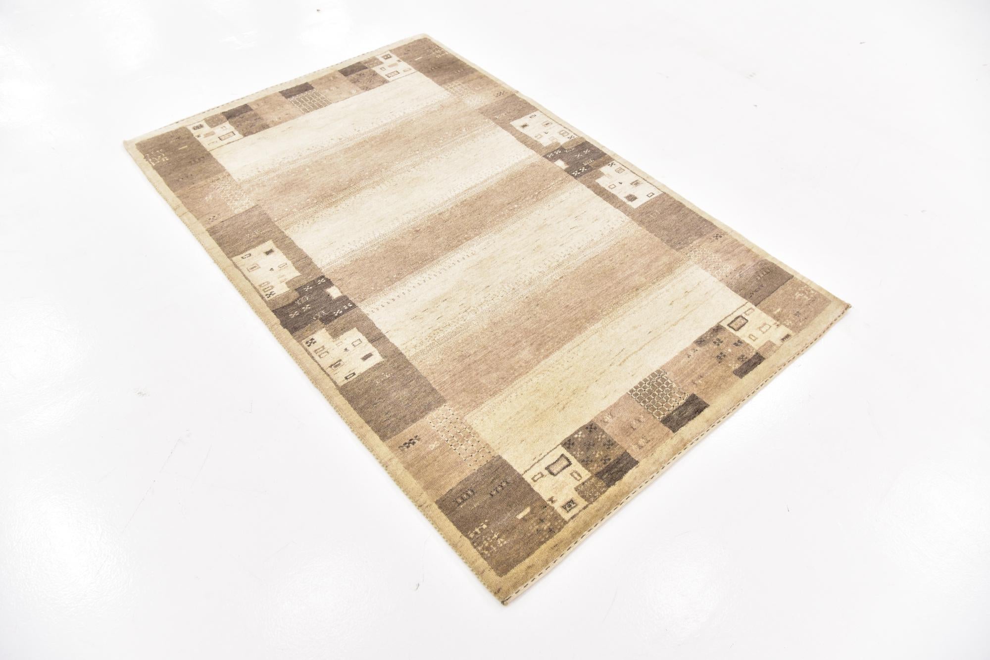 4' x 6' 2 Hand Knotted Kashkuli Gabbeh Wool Rug