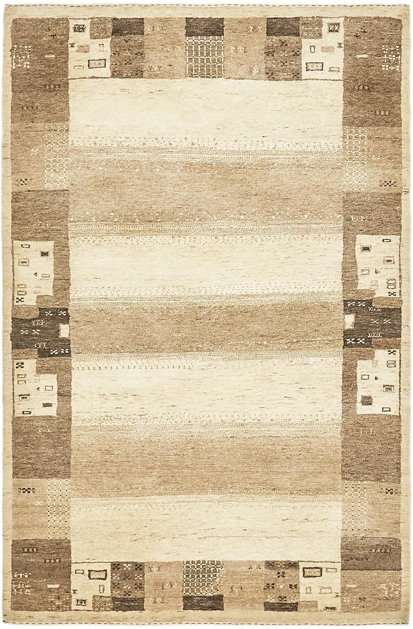 4' x 6' 2 Hand Knotted Kashkuli Gabbeh Wool Rug