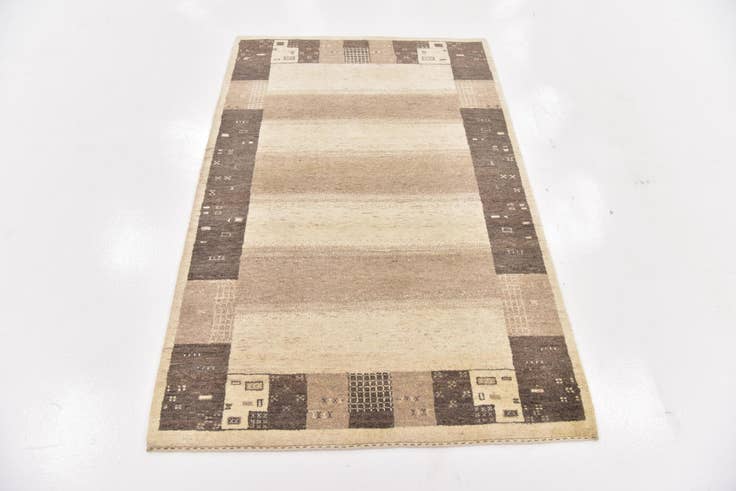 Detail image of 3' 10 x 5' 10 Hand Knotted Kashkuli Gabbeh Wool Rug