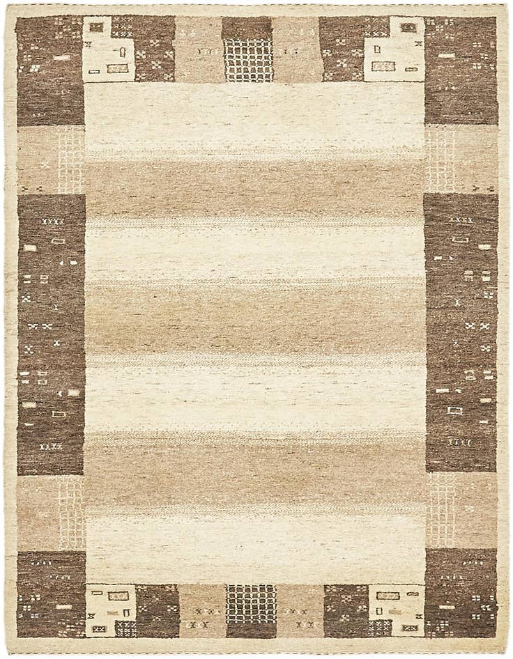 Detail image of 3' 10 x 5' 10 Hand Knotted Kashkuli Gabbeh Wool Rug